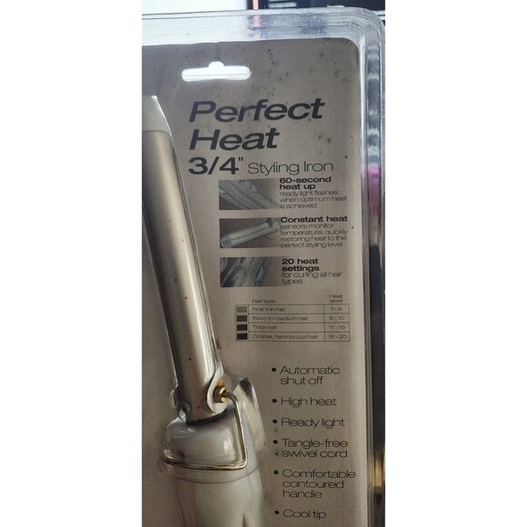 Revlon Perfect Heat ¾" Curling Iron RV052C – 20 Settings Vintage NIB Sealed - Picture 7 of 7
